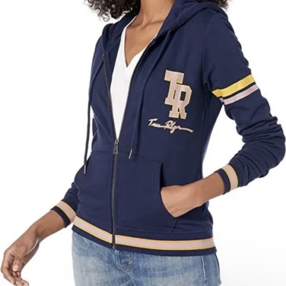 True Religion Varsity Hoodie in Navy and Gold - Picture 2 of 6